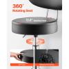 VEVOR Mechanic Stool Dual Storage Trays Rolling Stool and Garage Stool with Adjustable Height 23.6–29.5 in,Soft Waterproof Cushion 360° Swivel Casters 330 LBS Capacity Heavy Duty(with Backrest and Casters)