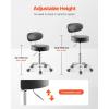 VEVOR Mechanic Stool Dual Storage Trays Rolling Stool and Garage Stool with Adjustable Height 23.6–29.5 in,Soft Waterproof Cushion 360° Swivel Casters 330 LBS Capacity Heavy Duty(with Backrest and Casters)