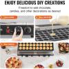 VEVOR Mini Pancake Maker, 25PCS 43mm Diameter Dutch Muffin Waffle Baker, Non-stick Stainless Steel Poffertjes Grill, Commercial Electric Dorayaki Machine, Temp & Time Control, Home Kitchen Restaurant(50pcs)