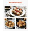 VEVOR Mini Pancake Maker, 25PCS 43mm Diameter Dutch Muffin Waffle Baker, Non-stick Stainless Steel Poffertjes Grill, Commercial Electric Dorayaki Machine, Temp & Time Control, Home Kitchen Restaurant(25pcs)