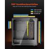 VEVOR PC Gaming Case, Mid-Tower, Computer Case with High-Airflow Tempered Glass Panel, Dust Filter, 2 x 120 mm Fans, Cable Management, for GPU up to 360 mm in Length, Compatible with ATX/M-ATX/ITX(Full-Tower)