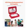 VEVOR Professional 500-Piece First Aid Kit | All-Hazard Emergency Medical Supplies for Outdoor, Home & Car | Durable 600D Nylon Bag(420 Pieces)