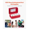 VEVOR Professional 500-Piece First Aid Kit | All-Hazard Emergency Medical Supplies for Outdoor, Home & Car | Durable 600D Nylon Bag(500 Pieces)