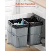 VEVOR Pull-Out Trash Can, 27 QT x2 Double Under Mount Kitchen Waste Container, Heavy Duty Garbage Recycling Bin with Door Kit and Soft Close Slide, for Kitchen Cabinet, Sink, Under Counter (Grey)(70QT(35QTx2))