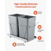 VEVOR Pull-Out Trash Can, 27 QT x2 Double Under Mount Kitchen Waste Container, Heavy Duty Garbage Recycling Bin with Door Kit and Soft Close Slide, for Kitchen Cabinet, Sink, Under Counter (Grey)(54QT(27QTx2))