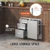 VEVOR Pull-Out Trash Drawer 13.4″W x 25.7″H x 19.6″D Lower Sliding Rails Steel Roll-Out Trash Bin Pull-Out Tray Outdoor Handled Kitchen Trash Drawer for BBQ Island Grill Station Trash Can NOT Included(Drawer+Door Combo)