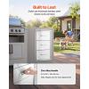 VEVOR Pull-Out Trash Drawer 13.4″W x 25.7″H x 19.6″D Lower Sliding Rails Steel Roll-Out Trash Bin Pull-Out Tray Outdoor Handled Kitchen Trash Drawer for BBQ Island Grill Station Trash Can NOT Included(Paper Tower)