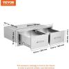 VEVOR Pull-Out Trash Drawer 13.4″W x 25.7″H x 19.6″D Lower Sliding Rails Steel Roll-Out Trash Bin Pull-Out Tray Outdoor Handled Kitchen Trash Drawer for BBQ Island Grill Station Trash Can NOT Included(Horizontal)