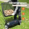 VEVOR Push Lawn Sweeper, 26 Inch Leaf & Grass Collector, Strong Rubber Wheels & Heavy Duty Thickened Steel Durable to Use with Large Capacity 7 ft³ Mesh Collection Bag, 4 Spinning Brushes(26 inch)