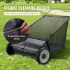 VEVOR Push Lawn Sweeper, 26 Inch Leaf & Grass Collector, Strong Rubber Wheels & Heavy Duty Thickened Steel Durable to Use with Large Capacity 7 ft³ Mesh Collection Bag, 4 Spinning Brushes(26 inch)