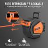 VEVOR Retractable Air Hose Reel, 3/8 IN x 50 FT Hybrid Air Hose Max 300PSI, Air Compressor Hose Reel with 5 ft Lead in, Ceiling/Wall Mount Heavy Duty Single Arm Steel Reel(Enclosed Reel)