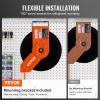 VEVOR Retractable Air Hose Reel, 3/8 IN x 50 FT Hybrid Air Hose Max 300PSI, Air Compressor Hose Reel with 5 ft Lead in, Ceiling/Wall Mount Heavy Duty Single Arm Steel Reel(Open Reel)