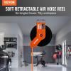 VEVOR Retractable Air Hose Reel, 3/8 IN x 50 FT Hybrid Air Hose Max 300PSI, Air Compressor Hose Reel with 5 ft Lead in, Ceiling/Wall Mount Heavy Duty Single Arm Steel Reel(Open Reel)