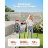VEVOR Retractable Garden Hose Reel, 1/2 Inch x 65 ft Wall Mounted, Heavy Duty Garden Hose Reel with 9 Patterns Nozzle, Any Length Lock, Upgraded Slow Return System and 180°Swivel Bracket(145ft)