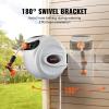 VEVOR Retractable Hose Reel, 65 ft x 5/8 inch, 180° Swivel Bracket Wall-Mounted, Garden Water Hose Reel with 9-Pattern Nozzle, Automatic Rewind, Lock at Any Length, and Slow Return System(65 ft)