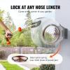 VEVOR Retractable Hose Reel, 65 ft x 5/8 inch, 180° Swivel Bracket Wall-Mounted, Garden Water Hose Reel with 9-Pattern Nozzle, Automatic Rewind, Lock at Any Length, and Slow Return System(130 ft)