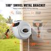 VEVOR Retractable Hose Reel, 65 ft x 5/8 inch, 180° Swivel Bracket Wall-Mounted, Garden Water Hose Reel with 9-Pattern Nozzle, Automatic Rewind, Lock at Any Length, and Slow Return System(130 ft)