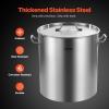VEVOR Stainless Steel Stockpot, 84 Quart Large Cooking Pots, Cookware Sauce Pot with Basket, Lid, and Handle, Heavy Duty Commercial Grade Stock Pot, Sanding Treatment, for Large Groups Events Silver(63.9 Quarts)