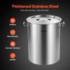 VEVOR Stainless Steel Stockpot, 84 Quart Large Cooking Pots, Cookware Sauce Pot with Basket, Lid, and Handle, Heavy Duty Commercial Grade Stock Pot, Sanding Treatment, for Large Groups Events Silver(35.9 Quarts)