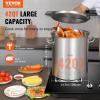 VEVOR Stainless Steel Stockpot, 84 Quart Large Cooking Pots, Cookware Sauce Pot with Basket, Lid, and Handle, Heavy Duty Commercial Grade Stock Pot, Sanding Treatment, for Large Groups Events Silver(42 Quarts)