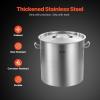 VEVOR Stainless Steel Stockpot, 84 Quart Large Cooking Pots, Cookware Sauce Pot with Basket, Lid, and Handle, Heavy Duty Commercial Grade Stock Pot, Sanding Treatment, for Large Groups Events Silver(53 Quarts)