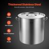 VEVOR Stainless Steel Stockpot, 84 Quart Large Cooking Pots, Cookware Sauce Pot with Basket, Lid, and Handle, Heavy Duty Commercial Grade Stock Pot, Sanding Treatment, for Large Groups Events Silver(100 Quarts)