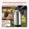 VEVOR Stainless Steel Stockpot, 84 Quart Large Cooking Pots, Cookware Sauce Pot with Basket, Lid, and Handle, Heavy Duty Commercial Grade Stock Pot, Sanding Treatment, for Large Groups Events Silver(35.9 Quarts)