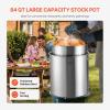 VEVOR Stainless Steel Stockpot, 84 Quart Large Cooking Pots, Cookware Sauce Pot with Basket, Lid, and Handle, Heavy Duty Commercial Grade Stock Pot, Sanding Treatment, for Large Groups Events Silver(84 Quarts)