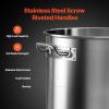 VEVOR Stainless Steel Stockpot, 84 Quart Large Cooking Pots, Cookware Sauce Pot with Basket, Lid, and Handle, Heavy Duty Commercial Grade Stock Pot, Sanding Treatment, for Large Groups Events Silver(24 Quarts)