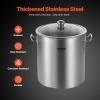 VEVOR Stainless Steel Stockpot, 84 Quart Large Cooking Pots, Cookware Sauce Pot with Basket, Lid, and Handle, Heavy Duty Commercial Grade Stock Pot, Sanding Treatment, for Large Groups Events Silver(24 Quarts)