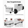 VEVOR Ultra-Light Hard Cooler, Ice Retention Cooler with Heavy Duty Handle, Ice Chest Lunch Box for Camping, Travel, Outdoor, Keeps Cool for up to 6 Days, 30% Lighter Than Rotomolded Coolers(45 QT with wheels)