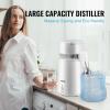 VEVOR Water Distiller, 1.1 Gal Distilled Water Machine, 750W Pure Water Distilling w/BPA Free Plastic Container, Water Distillation Kit w/Button, Countertop Distilled Water Maker for Home, White(White)