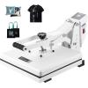 VEVOR 15×15 Heat Press Machine 8 in 1 Combo with 30 OZ Tumbler Press & Hat Press, Slide Out Heat Press Sublimation Machine for T-Shirts, Hats Caps Tumblers Glass Cans Mugs, and Plates (Light Green)(15 x 15-White)