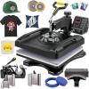 VEVOR 15×15 Heat Press Machine 8 in 1 Combo with 30 OZ Tumbler Press & Hat Press, Slide Out Heat Press Sublimation Machine for T-Shirts, Hats Caps Tumblers Glass Cans Mugs, and Plates (Light Green)(8in1-15×15-Black)