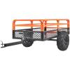 VEVOR 22 Cu.Ft 1600Lbs Steel ATV UTV Trailer Tow Behind Dump Cart, Heavy Duty Pull Behind Utility Dump Trailer for Lawn Mower Trailer Tractor Garden Yard with Removable Rear Panel(1500pound&15cu.ft)