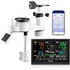 VEVOR 7-in-1 Wi-Fi Weather Station with APP, 7.5-Inch VA Display, Wireless Solar Powered Outdoor Sensor, Rain Gauge, Indoor Outdoor for Weather Forecast, Wind Speed, Temperature, Humidity, Rainfall(7-in-1 WiFi with APP)