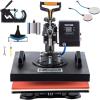 VEVOR 8 in 1 Heat Press Machine 15×15 Inch, 360° Swing Away Tshirt Press, Digital Professional Sublimation Heat Transfer for T Shirts Hat Cap Mug Plate(Black & Red)