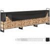 VEVOR 8.5FT Outdoor Firewood Rack with Cover, 102×14.2×46.1 in, Heavy Duty Firewood Holder & 600D Oxford Waterproof Cover for Fireplace, Patio, Indoor/Outdoor Log Storage Rack for 1/2 Cord of Firewood(12.7 FT)