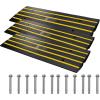 VEVOR Car Driveway Rubber Curb Ramp, 2 Pack 48.8-inch-Long Heavy Duty Low Profile Slope Ramps, 2.6’’ Rise, 33069 lbs Load Capacity, Reflective Safety Strips, for Vehicles, RVs, and Wheelchairs(48.4-inch-Long-3pc)