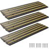 VEVOR Car Driveway Rubber Curb Ramp, 2 Pack 48.8-inch-Long Heavy Duty Low Profile Slope Ramps, 2.6’’ Rise, 33069 lbs Load Capacity, Reflective Safety Strips, for Vehicles, RVs, and Wheelchairs(3-Pack(4FT-long))