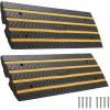 VEVOR Car Driveway Rubber Curb Ramp, 2 Pack 48.8-inch-Long Heavy Duty Low Profile Slope Ramps, 2.6’’ Rise, 33069 lbs Load Capacity, Reflective Safety Strips, for Vehicles, RVs, and Wheelchairs(48.8-inch-Long (2 Pack))