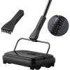 VEVOR Carpet Sweeper, 7.87 in Sweeping Paths, Floor Sweeper Manual Non Electric, 300 ml Dustbin Capacity with Comb for Home Office Rugs Hardwood Surfaces Wood Floors Laminate, Cleans Dust Pet Hair(Black)
