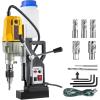 VEVOR Magnetic Drill, 1450W Motor 1.6 in Boring Diameter, 2810 lbf Portable Electric Mag Drill Press, with 2 Coring Bits, Variable Speed, Drilling Machine for Metal Surface, Home Improvement Industry(w/ 1.57″ 7pcs)
