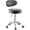 VEVOR Mechanic Stool Dual Storage Trays Rolling Stool and Garage Stool with Adjustable Height 23.6–29.5 in,Soft Waterproof Cushion 360° Swivel Casters 330 LBS Capacity Heavy Duty(with Backrest and Casters)