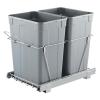VEVOR Pull-Out Trash Can, 27 QT x2 Double Under Mount Kitchen Waste Container, Heavy Duty Garbage Recycling Bin with Door Kit and Soft Close Slide, for Kitchen Cabinet, Sink, Under Counter (Grey)(70QT(35QTx2))
