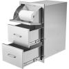 VEVOR Pull-Out Trash Drawer 13.4″W x 25.7″H x 19.6″D Lower Sliding Rails Steel Roll-Out Trash Bin Pull-Out Tray Outdoor Handled Kitchen Trash Drawer for BBQ Island Grill Station Trash Can NOT Included(Paper Tower)