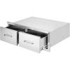 VEVOR Pull-Out Trash Drawer 13.4″W x 25.7″H x 19.6″D Lower Sliding Rails Steel Roll-Out Trash Bin Pull-Out Tray Outdoor Handled Kitchen Trash Drawer for BBQ Island Grill Station Trash Can NOT Included(Horizontal)