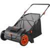 VEVOR Push Lawn Sweeper, 26 Inch Leaf & Grass Collector, Strong Rubber Wheels & Heavy Duty Thickened Steel Durable to Use with Large Capacity 7 ft³ Mesh Collection Bag, 4 Spinning Brushes(21 inch)
