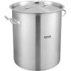 VEVOR Stainless Steel Stockpot, 84 Quart Large Cooking Pots, Cookware Sauce Pot with Basket, Lid, and Handle, Heavy Duty Commercial Grade Stock Pot, Sanding Treatment, for Large Groups Events Silver(42 Quarts)