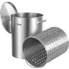 VEVOR Stainless Steel Stockpot, 84 Quart Large Cooking Pots, Cookware Sauce Pot with Basket, Lid, and Handle, Heavy Duty Commercial Grade Stock Pot, Sanding Treatment, for Large Groups Events Silver(35.9 Quarts)